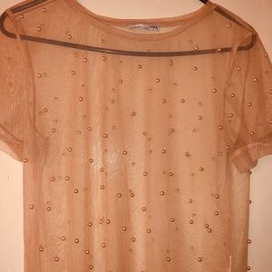 Beaded mesh top from Zara